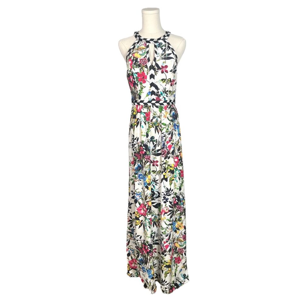 Parker Silk Halter Floral Luella Sleeveless Maxi Dress Size Small